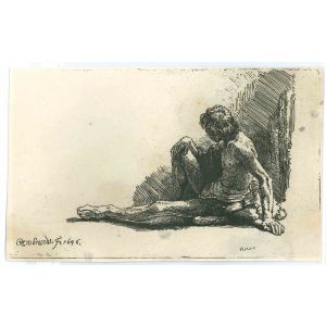 Study Of A Man Sitting On The Ground - SOLD