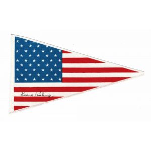 American Pennant Signed by Linus Pauling