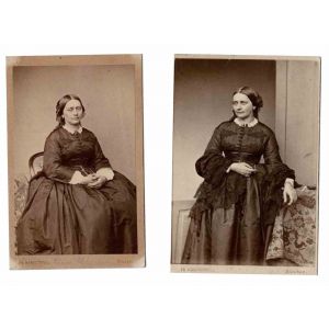 Two Photographic Portraits of Clara Schumann - Original Photographs