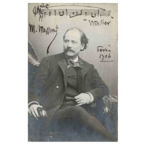 Photographic Portrait and Autograph of Jules Massenet