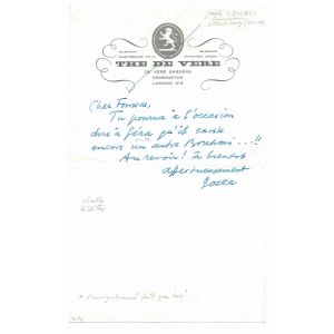 Autograph Letter by Joseph Szigeti - Original Manuscripts