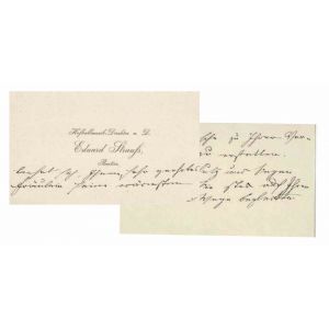 Autograph Letter by Eduard Strauss - Original Manuscript
