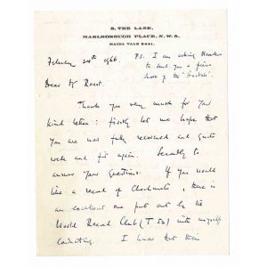 Autograph Letter by Arthur Bliss