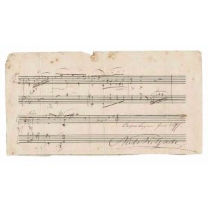 Autograph Musical Sheet by Niels Wilhelm Gade