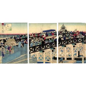 Utagawa Yoshitora - Scene on the Nihonbashi Bridge - Modern Artwork