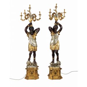Pair of Mori Venitian Baroque-Style Floor Lamps