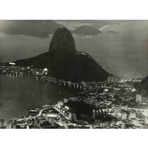 Night view Rio De Janeiro - Vintage b/w Photo   