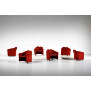 Six PS142 armchairs