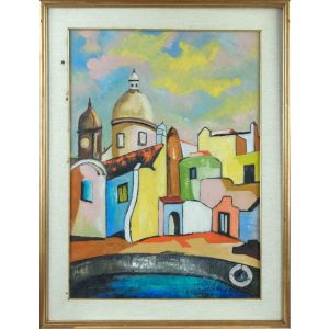 Anonymous - Landscapes with Houses and Domes - Modern Artwork 