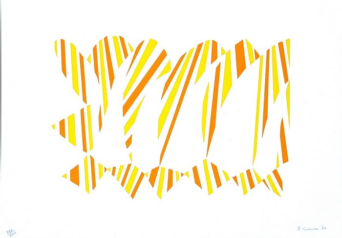 Abstract Yellow and Orange by Francesco Guernieri - Contemporary Artwork