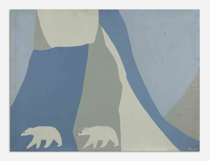 Light Blue and White Surface with Bears