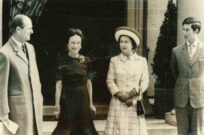 Queen Elizabeth II, Prince Philip, Prince Charles and Wallis Simpson - Vintage Photograph
