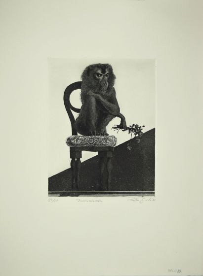 Monkey on the Chair by Leo Guida - Contemporary Artwork 