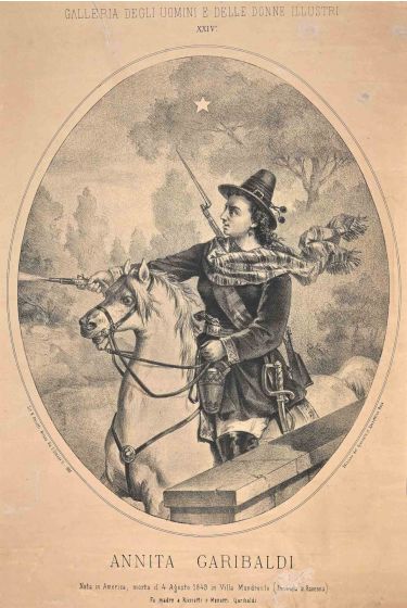 Portrait of Anita Garibaldi Riding a Horse