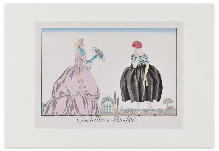 Grand-Mere & Petite-Fille by George Barbier - Modern Artwork