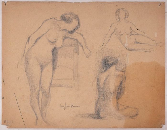 Sketches for Female Nudes by Dreyfus-Stein - Modern Artwork
