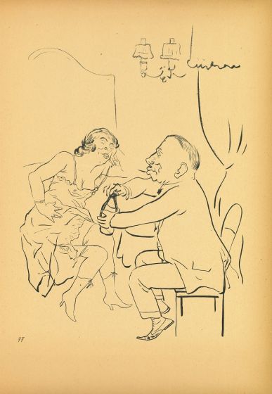 Champagne from Ecce Homo by George Grosz - Modern Artwork