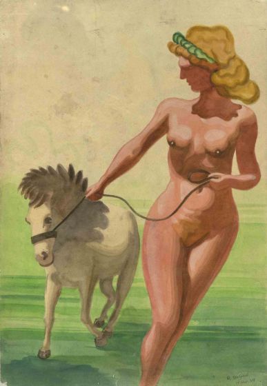 Jean-Raymond Delpech - Woman and Horse - Modern Artwork