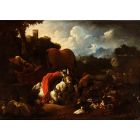 Landscape with Merchants Arranging the Goods