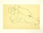 Reclining Nude, Left Leg Raised by Egon Schiele - Modern Artwork