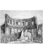Luigi Rossini, Avanzi del Tempio di Apollo e delle Muse in Villa Adriana presso Tivoli, Roma, 1825.L. Rossini, Tivoli, Rome, Architecture, Ruins, Landscape, Roman, Villa, Palace, Neoclassicism, Old Masters, Artworks, Etchings, Engraves, Archeology, Monume