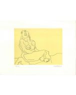 Sitting Female Nude by Domenico Cantatore - Contemporary artwork