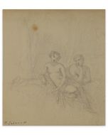 Naked Couple by Tony Johannot - Modern Artwork
