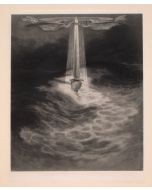 "Weddigen"  is an original Black and white héliogravure on cream-colored cardboard realized by Choisy Le Conin, pseudonym of Franz Von Bayros (Agram, 1866 – Vienna, 1924).