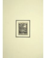 "Ex LIbris" is an original xilograph on ivory-colored paper, realized by Anonymous Artist of the 20th Century, in 1930s.