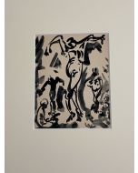"Figure"  is an original watercolor drawing on ivory-colorated cardboard by Giuseppe Zanetti (1910-1983).