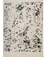 Sol Jonché is an original B/W lithograph on watermarked paper "Arc". Abstract composition by the French artist Jean Dubuffet. From the album of "Theatre du sol" (1953-1959). In excellent conditions.
