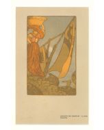 La sera is an original woodcut on ivory-colored paper realized by Adolfo De Karolis. 