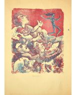 Figures In Red by Mino Maccari - Modern Artwork 