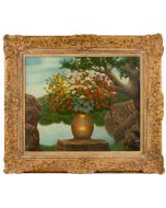 Vase de fleurs sur un Rocher