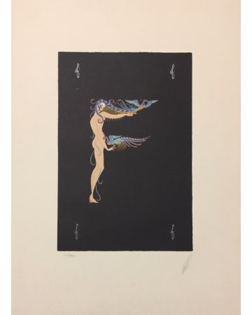 Erte' - Letter F - Contemporary Artwork 