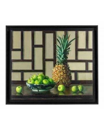 Mirror (Zhang Wei Guang) -Pineapple and Apples - Contemporary Artwork  