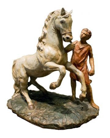 Horse and Boy by Giorgio de Chirico - Surrealist Artwork