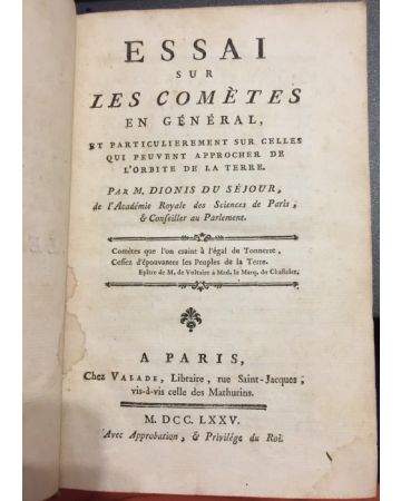 Essai sur les Comètes