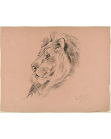 Profile of a Lion by Wilhelm Lorenz - Modern Artwork