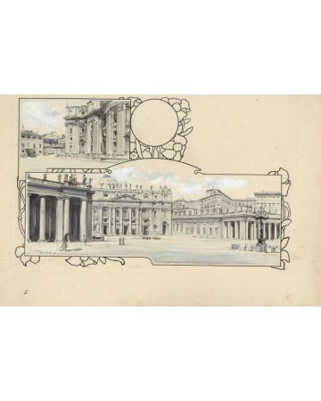 Piazza San Pietro by Aleardo Terzi - Modern Artwork 
