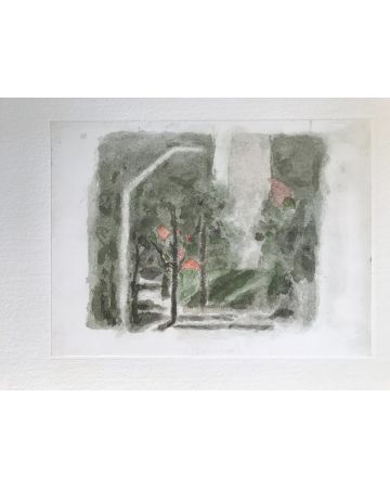 Landscape with a Red Spot by Giorgio Morandi - Contemporary Artwork