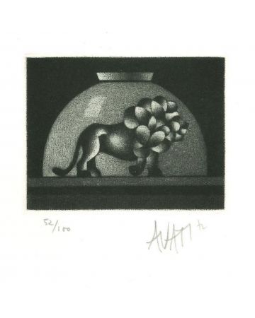 Lion in Bowl by Mario Avati - Contemporary Artwork