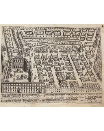 Pianta dei Giardini di S.Maria - Roma is an original drawing in etching technique on ivory-colored paper, realized by Anonymous Artist of the 17th Century.