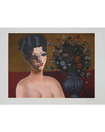 Ragazza Con Vaso Di Fiori byFranco Gentilini - Contemporary Artworks
