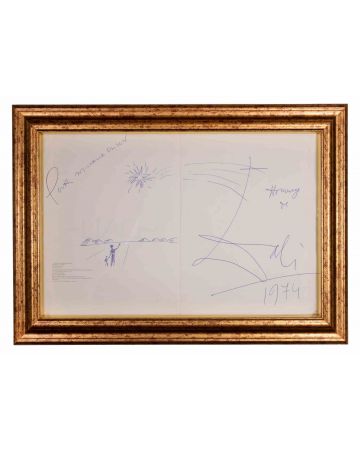 Hommage de Dalí - Original Pen Sketch by Salvador Dalì