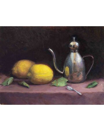 Still Life with Lemons, Cruet and Teaspoon 