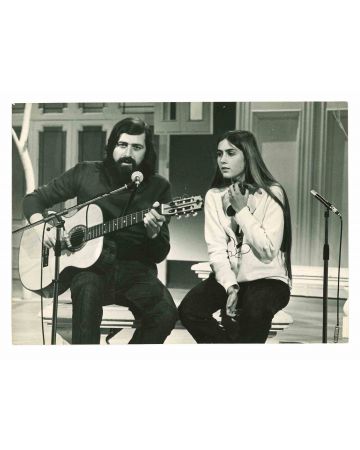 Francesco Guccini and Romina Power - Vintage Photograph