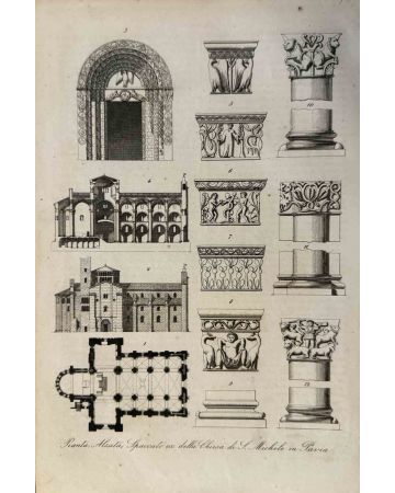 Various Authors - St. Michele Church in Pavia - Vintage Photograph   