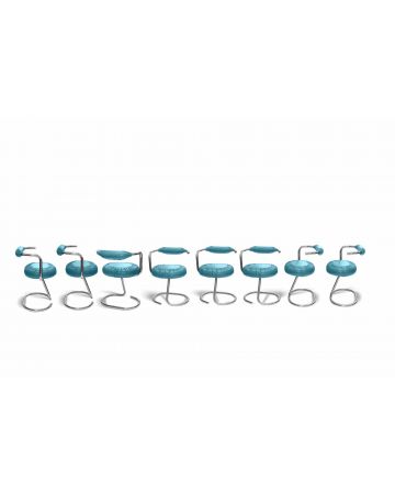 Set of 8 Light Blue Cobra Chairs