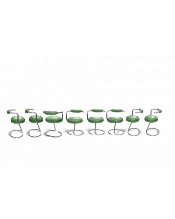 Set of 8 Green Cobra Chairs